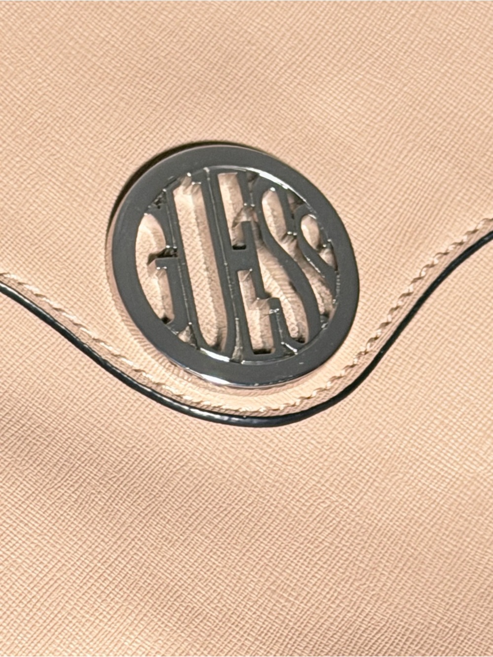 Guess Blush Taupe Leather Satchel with Logo Medallion w/ Card Wallet Holder - Picture 2 of 16